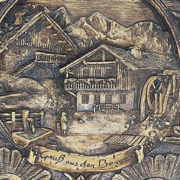 Grub Aus Den Bergen- Greetings From The Mountains -9 inch Wall Plaque Germany - Picture 2 of 3